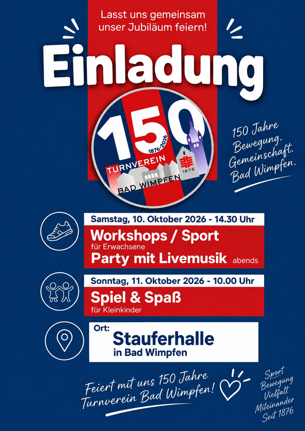 150 Jahre Turnverein Bad Wimpfen – ein Jubiläum, das gemeinsam gefeiert werden soll